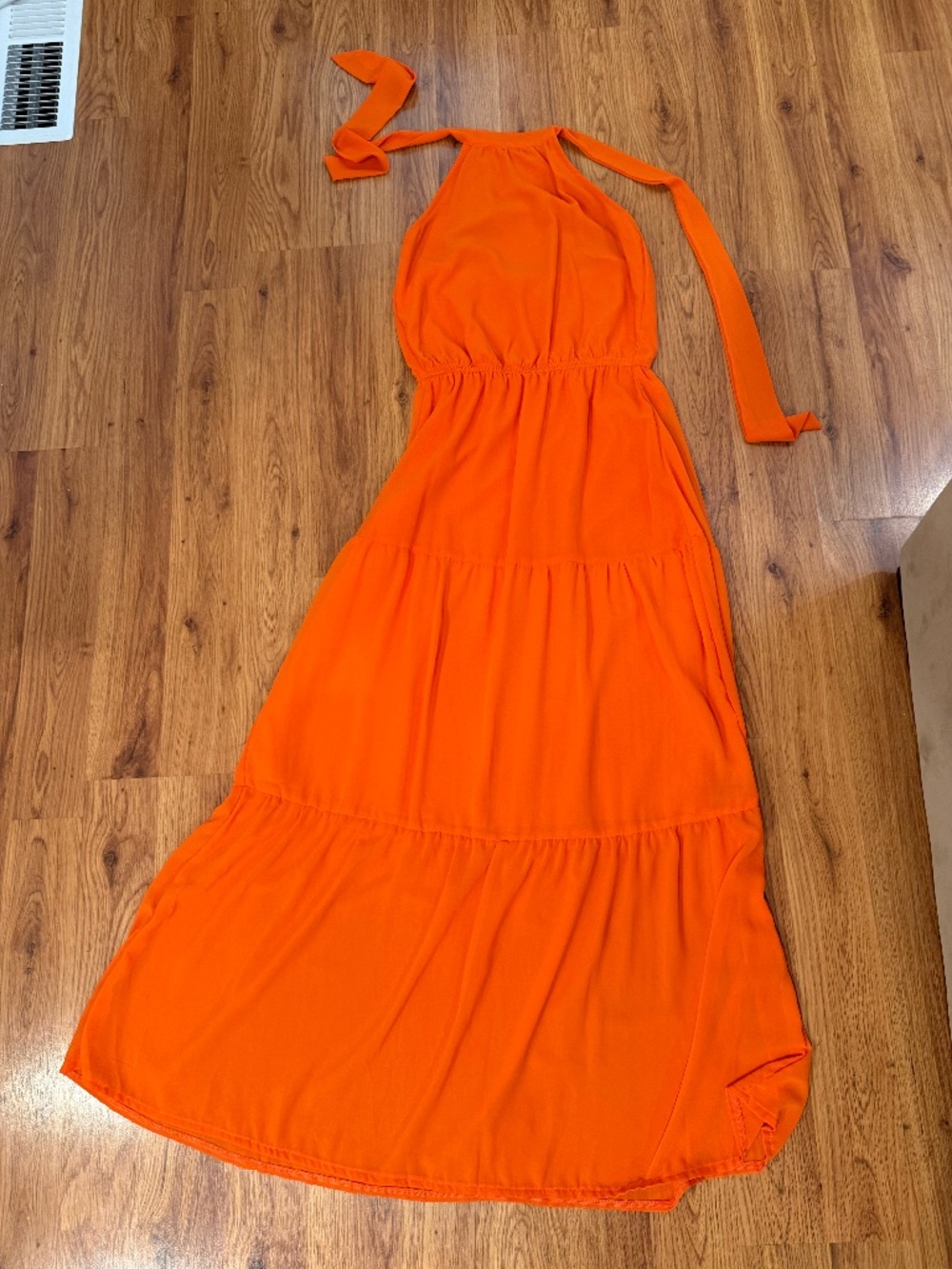 Orange halter maxi dress size small